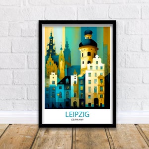 Leipzig Germany Travel Print  Leipzig Wall Art Leipzig Illustration Germany Travel Poster Leipzig Cityscape Leipzig Souvenir