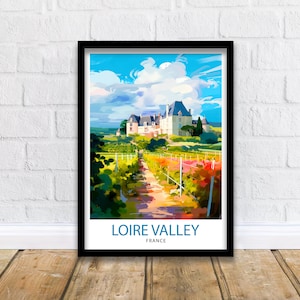 Loire Valley France Travel Print  France Wall Decor Loire Valley Poster Châteaux de la Loire Prints France Art Print Loire Valley