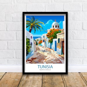 Tunisia Travel Print Wall Decor Wall Art Tunisia Wall Hanging Home Décor Tunisia Gift Art Lovers North Africa Art Lover Gift Print Art