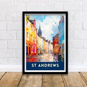 St Andrews Fife Travel Print  St Andrews Wall Decor St Andrews Poster Scotland Travel Prints St Andrews Art Print St Andrews Illustration