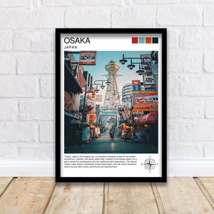 Osaka Japan Travel Print  Osaka Wall Decor Osaka Poster Japan Travel Prints Osaka Art Print Osaka Illustration Osaka Wall Art