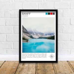 Banff National Park Travel Print Banff Wall Decor Banff Poster Canada Travel Prints Banff Art Print Banff Illustration Banff Wall Art
