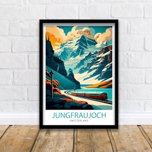 Jungfraujoch Switzerland Travel Print  Wall Art Home Living Decor Switzerland Illustration Travel Poster Gift for Travelers Switzerland Home
