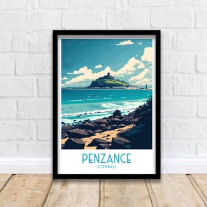 Penzance Travel Print  | Cornwall | Penzance | Travel Poster | Penzance Poster | Cornwall Print | Print | Poster | Cornwall Travel Art