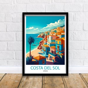 Costa Del Sol Travel Print , Wall Art Decor, Costa Del Sol Spain Travel Poster, Gift For Spain Lovers, Spain Home Decor