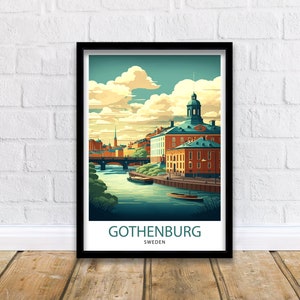 Gothenburg Travel Print  Gothenburg Wall Decor Gothenburg Home Living Decor Gothenburg Illustration Travel Poster Gift for Gothenburg Sweden