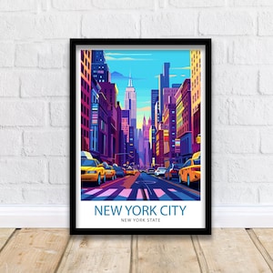 New York City Travel Print Wall Decor Wall Art New York City Wall Hanging Home Décor New York City Gift Art Lovers USA Art Lover