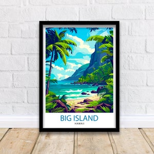 Big Island Hawaii Reise Print Wanddekoration Wandkunst Big Island Wandbehang Home Décor Big Island Geschenk Kunstliebhaber Hawaii Kunstliebhaber Geschenk