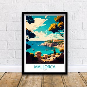Mallorca Spain Travel Print  Mallorca Wall Art Mallorca Home Decor Spain Illustration Travel Poster Gift for Mallorca Lover Spain Travel