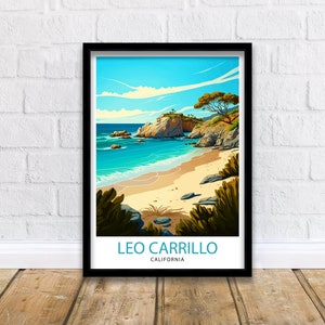 Leo Carrillo State Park California Travel Print| Wall Art Decor California Beach Art Travel Poster Gift Leo Carrillo Print
