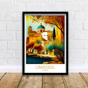 Limassol Cyprus Travel Print  Wall Decor, Home Living Decor Cyprus Illustration Travel Poster Gift For Cyprus Cyprus Home Decor
