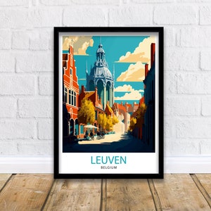 Leuven Belgium Travel Print  Leuven Wall Art Leuven Home Decor Leuven Illustration Travel Poster Gift For Leuven  Belgium Home Decor