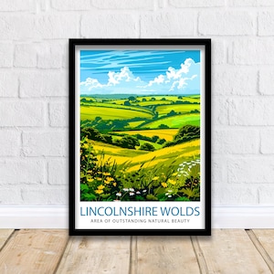 Lincolnshire Wolds Travel Print Wall Decor Wall Art Lincolnshire Wolds Wall Hanging Home Décor Lincolnshire Wolds Gift Art Lovers England