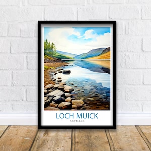 Loch Muick Schotland reizen print Loch Muick muur decor Loch Muick poster Schotland reizen prints Loch Muick kunst print Loch Muick