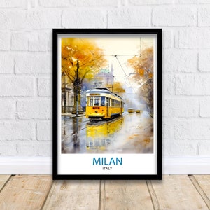 Milan Italy Travel Print  Milan Wall Decor Milan Poster Italy Travel Prints Milan Art Print Milan Illustration Milan Wall Art Italy Print