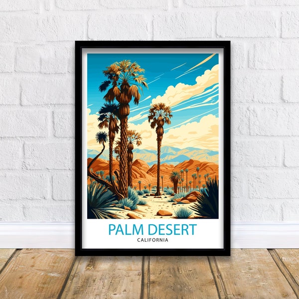 Palm Desert California Travel Print| Palm Desert Wall Art Palm Desert Home Decor Palm Desert Illustration Palm Desert Travel Poster