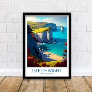 Isle of Wight Travel Print  Isle of Wight Wall Decor Isle of Wight Poster Isle of Wight Illustration Travel Prints Isle of Wight Art Print