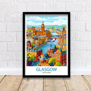 Glasgow Scotland Travel Print Wall Decor Wall Art Glasgow Wall Hanging Home Décor Glasgow Gift Art Lovers Scotland Art Lover Gift Print Art