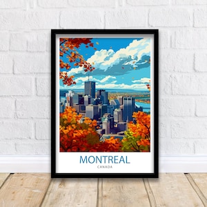 Impression voyage Montréal Canada Art mural Montréal Décoration d'intérieur Montréal Canada Illustration affiche de voyage cadeau pour Montréal Canada Décoration d'intérieur