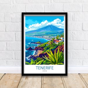 Tenerife Spain Travel Print  Tenerife Wall Decor Tenerife Home Living Decor Tenerife Illustration Travel Poster Gift For Tenerife Spain Home