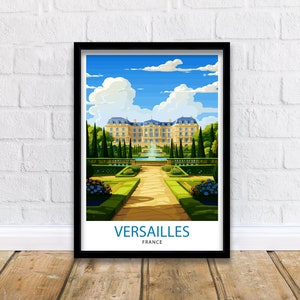 Versailles France Travel Print  Versailles Wall Decor Versailles Poster France Travel Prints Versailles Art Print Versailles Illustration