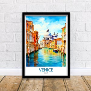 Venice Travel Print  Venice Wall Decor Venice Home Living Decor Venice Italy City Print Capital City Venice Canal Poster Venice Illustration
