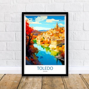 Toledo Spain Travel Print  Toledo Wall Decor Toledo Poster Spain Travel Prints Toledo Art Print Toledo Illustration Toledo Wall Art