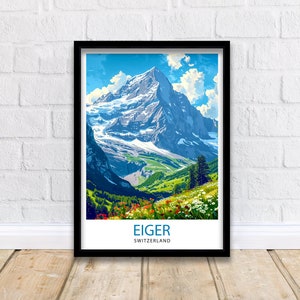 Eiger Mountain Switzerland Travel Print Wall Decor Wall Art Eiger Mountain Wall Hanging Home Décor Eiger Mountain Gift Art Lovers