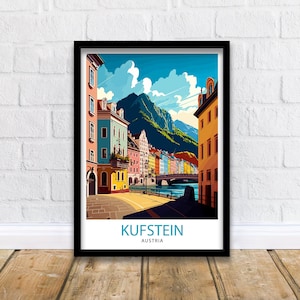 Kufstein Austria Travel Print  Kufstein Wall Decor Kufstein Home Living Decor Kufstein Illustration Travel Poster Gift for Kufstein Austria