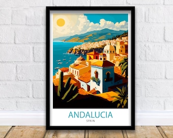 Andalucia Spain Travel Print  Andalucia Wall Art Spanish Decor Travel Poster Andalucia Landscape Print Home Decor