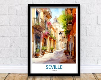 Seville Travel Print  | Seville Spain | Seville Wall Art | Seville | Seville Poster | Spain Wall Art | Seville Art | Spain Poster