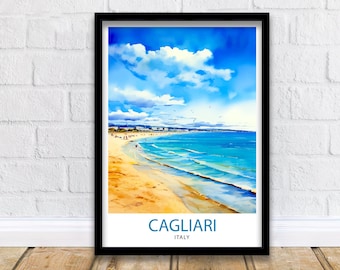 Cagliari Italy Travel Print  Cagliari Wall Decor Cagliari Poster Italy Travel Prints Cagliari Art Print Cagliari Illustration Cagliari Wall