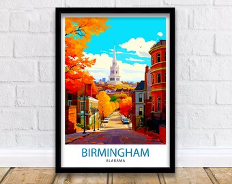Impresión de Birmingham, Alabama/Decoración de pared de Birmingham Póster de Birmingham Impresión artística de Birmingham Arte de pared de Birmingham Regalo para Birmingham