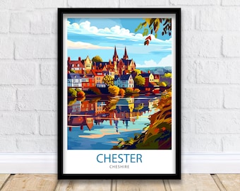 Chester England Travel Print Wall Decor Wall Art Chester Wall Hanging Home Décor Chester Gift Art Lovers UK Art Lover Gift Print Art