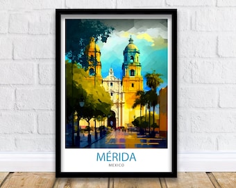 Merida Mexiko Reise Print Merida Wandkunst Merida Home Dekor Merida Illustration Print Mexiko Reise Poster Geschenk für Merida Liebhaber