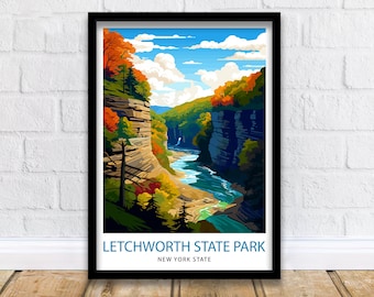 Letchworth State Park New York State Travel Print Nature Wall Decor Letchworth Poster New York Travel Prints Letchworth Art Print Letchworth