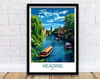 Canterbury Kent Travel Print  Canterbury Wall Decor Canterbury Home Living Decor Canterbury Kent Illustration Travel Poster Gift