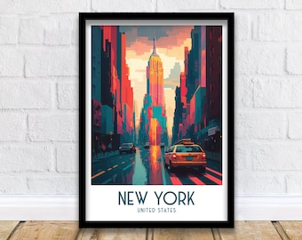 NYC Travel Poster | New York City Illustration Art Print