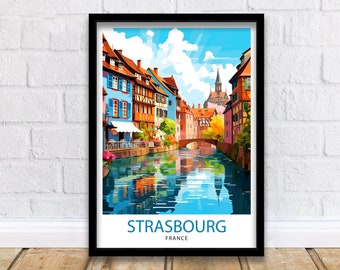 Strasbourg France Travel Print  Strasbourg Wall Decor Strasbourg Poster France Travel Prints  Strasbourg Art Print Strasbourg Illustration