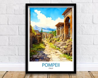 Pompeii Italy Travel Print  Pompeii Wall Decor Pompeii Poster Italy Travel Prints Pompeii Art Print Pompeii Illustration Pompeii Wall Art