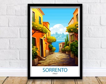 Sorrento Italy Travel Print  Sorrento Wall Decor - Sorrento Poster  Italy Travel Prints Sorrento Art Print Sorrento Italy Illustration