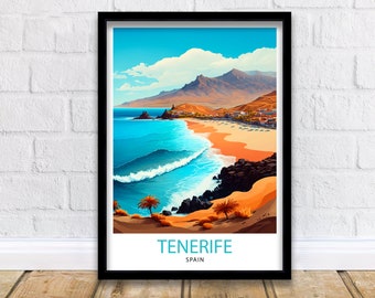 Tenerife Beach Print, Spain Travel Poster