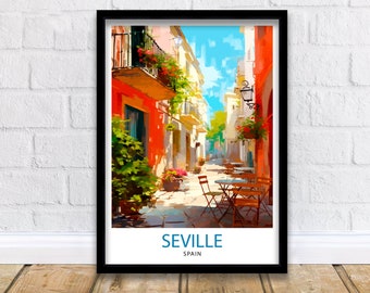 Seville Travel Print  | Seville Spain | Seville Wall Art | Seville | Seville Poster | Spain Wall Art | Seville Art | Spain Poster