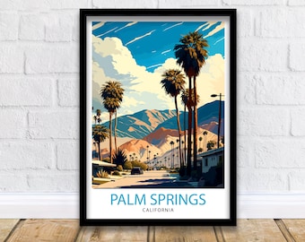 Palm Springs California Travel Print| Palm Springs Wall Art Palm Springs Home Decor Palm Springs Travel Poster Palm Springs Art Print