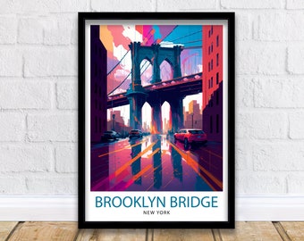 Brooklyn Bridge New York Travel Print - Brooklyn Bridge Wall Decor - Brooklyn Bridge Poster New York Travel Prints Brooklyn Bridge Art Print