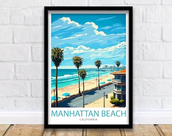 Manhattan Beach California Art Print | Coastal Travel Poster