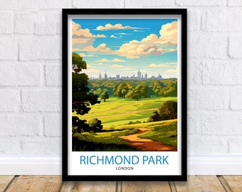 Richmond Park London Print  Richmond Park Wall Art London Travel Poster UK Landscape Print Richmond Park Home Decor Gift for London Lovers