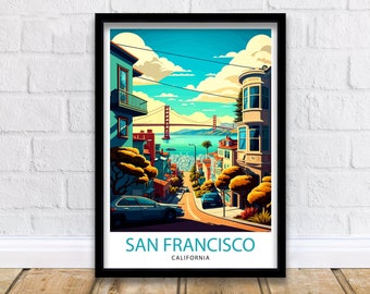 San Francisco Travel Print| San Francisco Wall Art San Francisco Home Decor San Francisco Illustration San Francisco Poster San Francisco