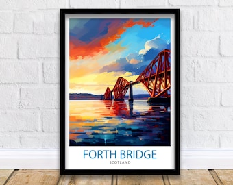 Forth Bridge Scotland Print  Iconic Scottish Engineering Poster Firth of Forth Wall Art Edinburgh Landmark Decor Historical Structure