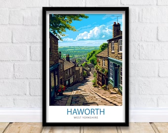 Haworth Yorkshire Travel Print  Haworth Wall Art Haworth Home Decor Haworth Illustration Yorkshire Travel Poster Gift For Haworth, England